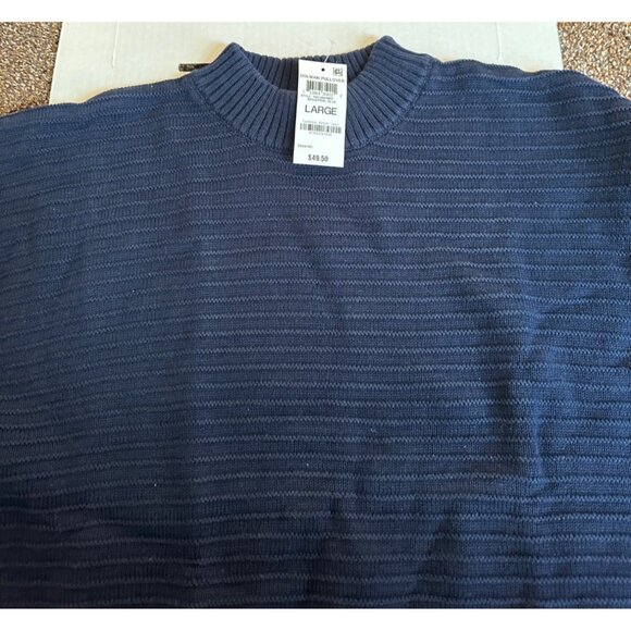 Style & Co Cotton Dolman Pullover  Cotton Mock Neck Sweater Blue Large  Sku 2039 - Picture 3 of 4